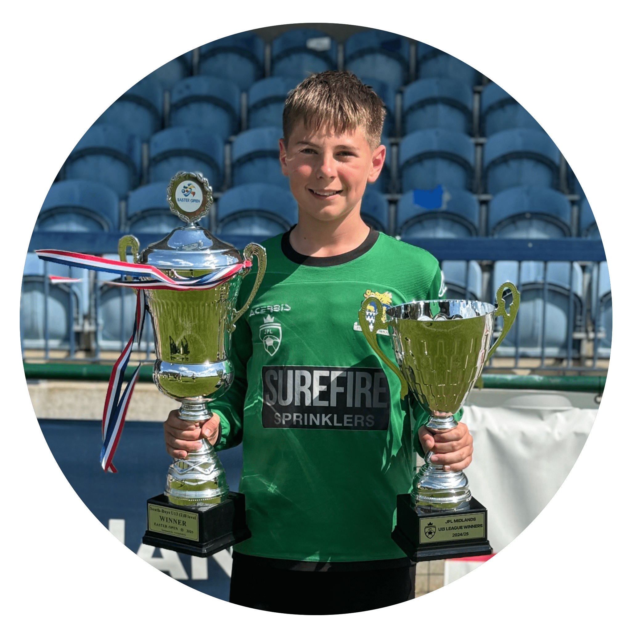 JB1 with two of the three trophies he's won in the 2024/25 season.